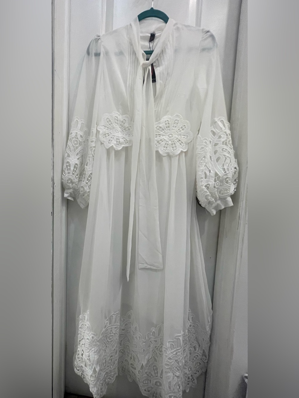 White Embroidered Boho Maxi Dress